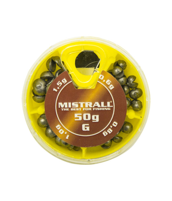 Zestaw Śrucin Wędkarskich Śrut 50g Gruby 100% Ołów Mistrall 0,60g / 0,80g / 1,0g / 1,50g