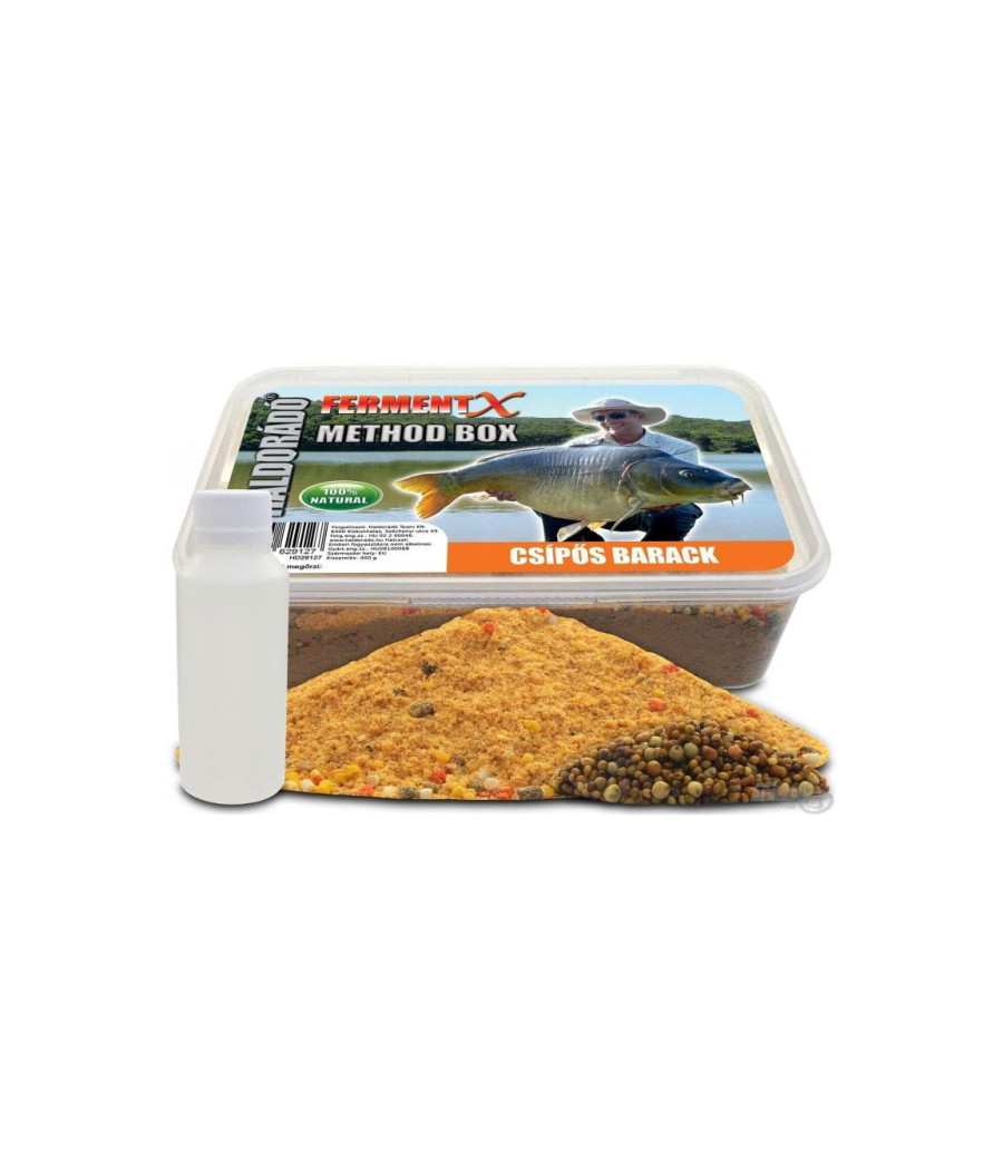 HALDORADO FERMENTX METHOD BOX ZANĘTA 500g +100 ml - OSTRA BRZOSKWINIA HALDORADO FERMENTX METHOD BOX ZANĘTA 500g +100 ml - OSTRA BRZOSKWINIA