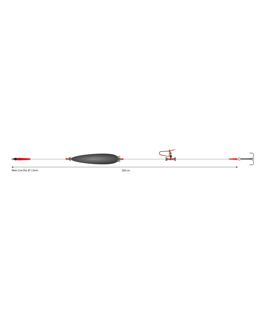 Zestaw Sumowy Podwodny Spławik z Grzechotką Mikado 200cm 10g 2/0
