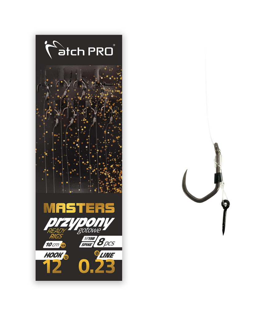 Przypony roz. 8 0,23mm METHOD FEEDER MASTERS SPIKE M19B Barbless 8szt MatchPro