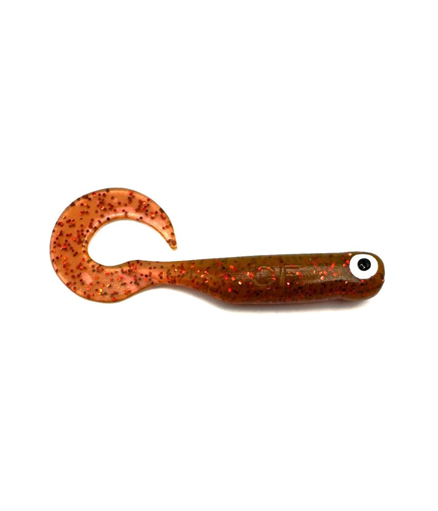 Guma GF1 Twister 4,9cm Motor Oil Red 10szt GreatFish