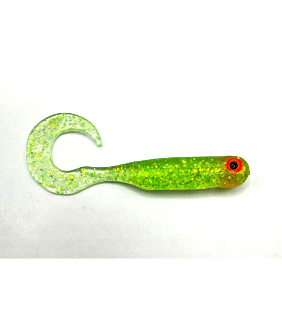 Guma GF1 Twister 4,9cm Glitter Light Green 10szt GreatFish