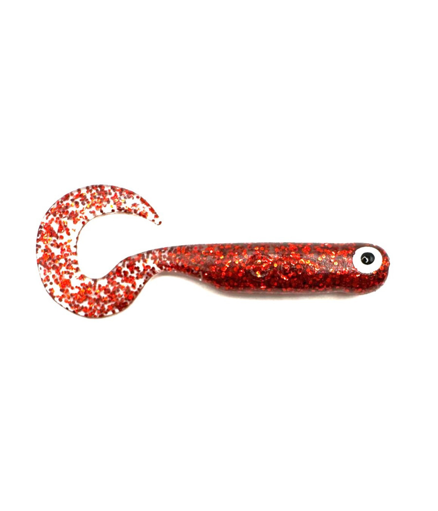 Guma GF1 Twister 4,9cm Glitter Red 10szt GreatFish