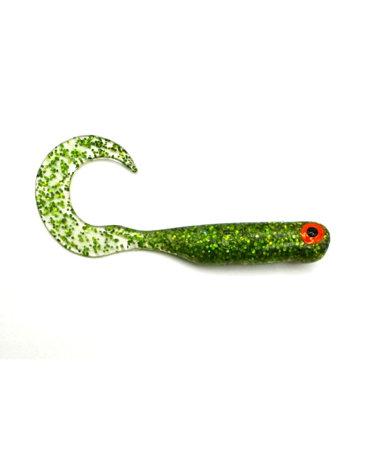 Guma GF1 Twister 4,9cm Glitter Green 10szt GreatFish
