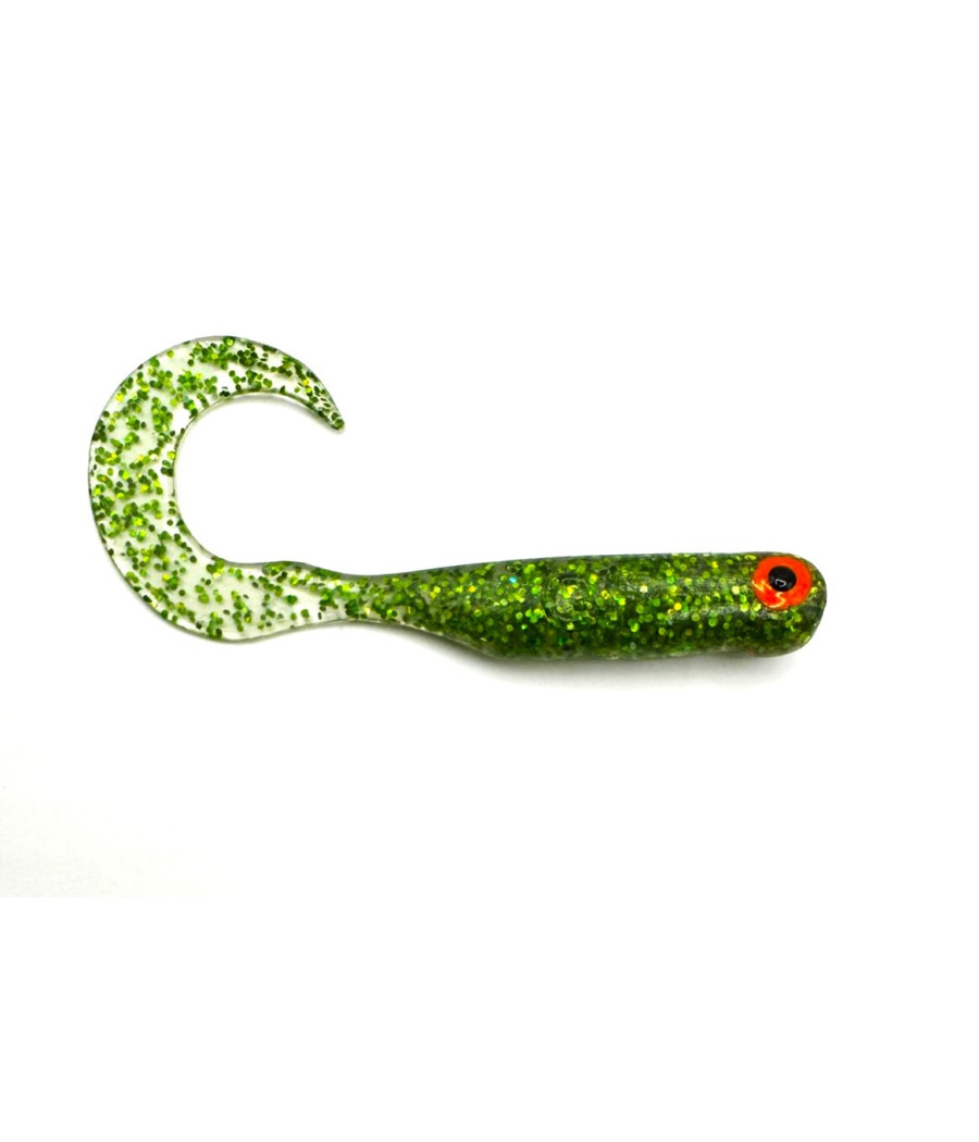 Guma GF1 Twister 4,9cm Glitter Green 10szt GreatFish