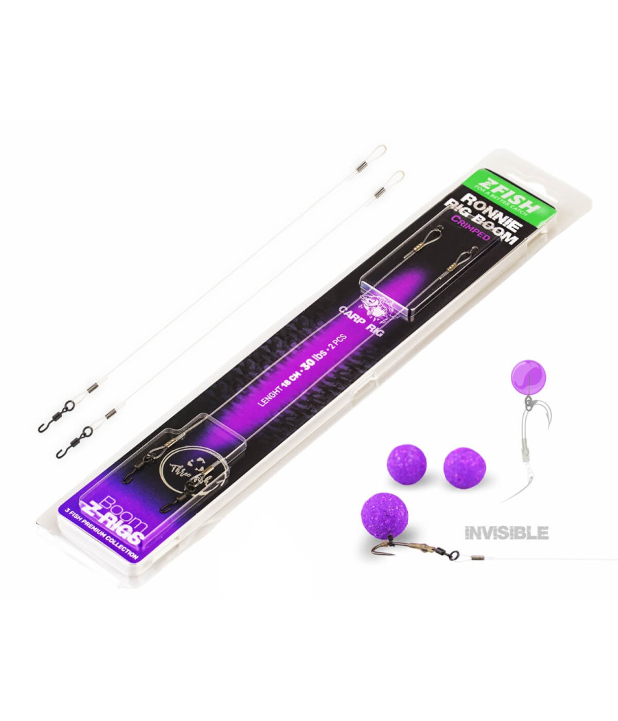 Przypon Zaciskany Ronnie Rig BOOM 18 cm 30 lbs Zfish