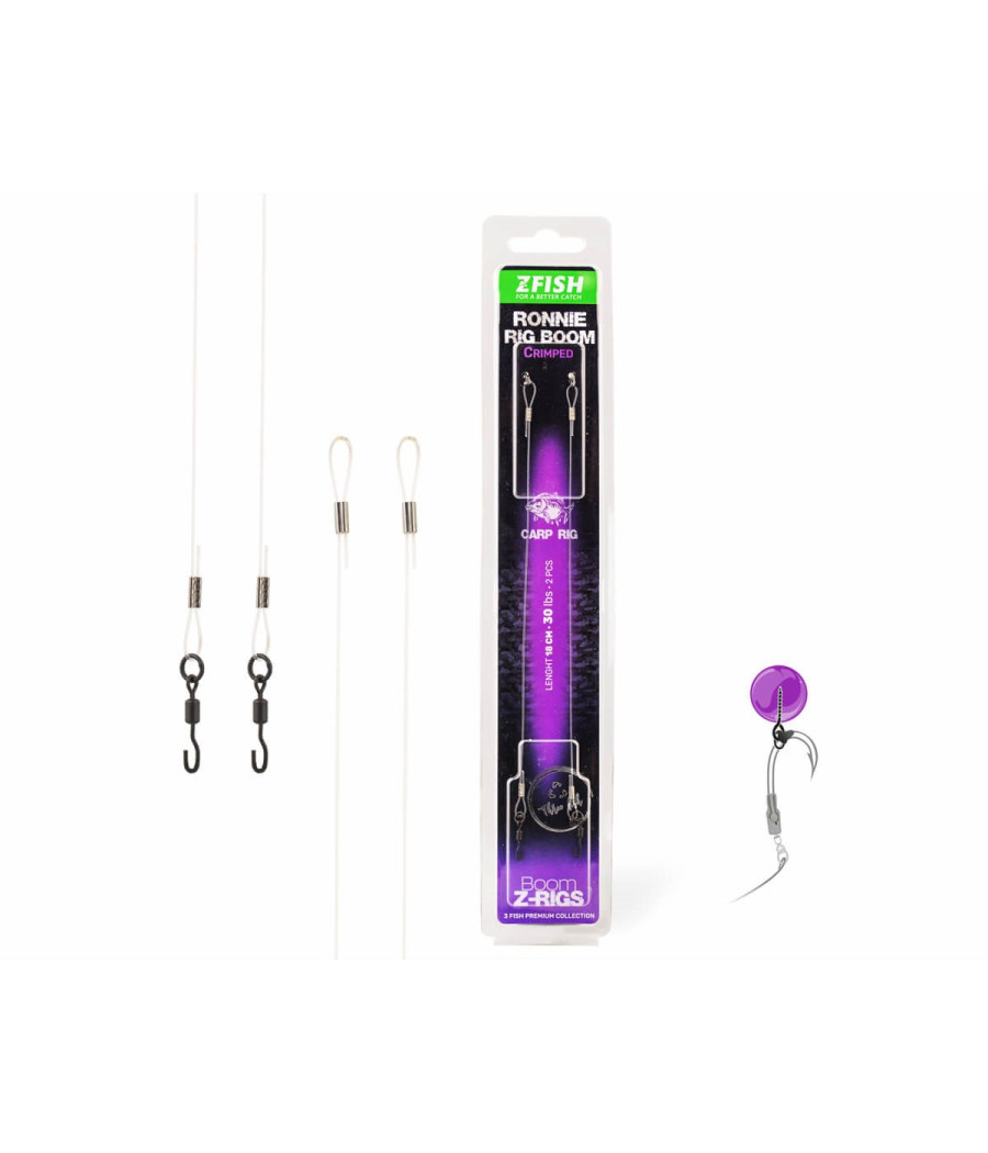 Przypon Zaciskany Ronnie Rig BOOM 18 cm 30 lbs Zfish
