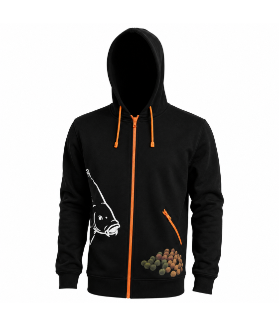 Bluza z Kapturem Rozpinana Hoodie Distance Casting Black XXL