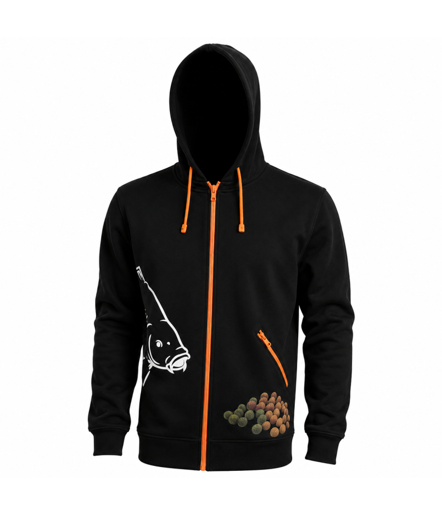 Bluza z Kapturem Rozpinana Hoodie Distance Casting Black XXL