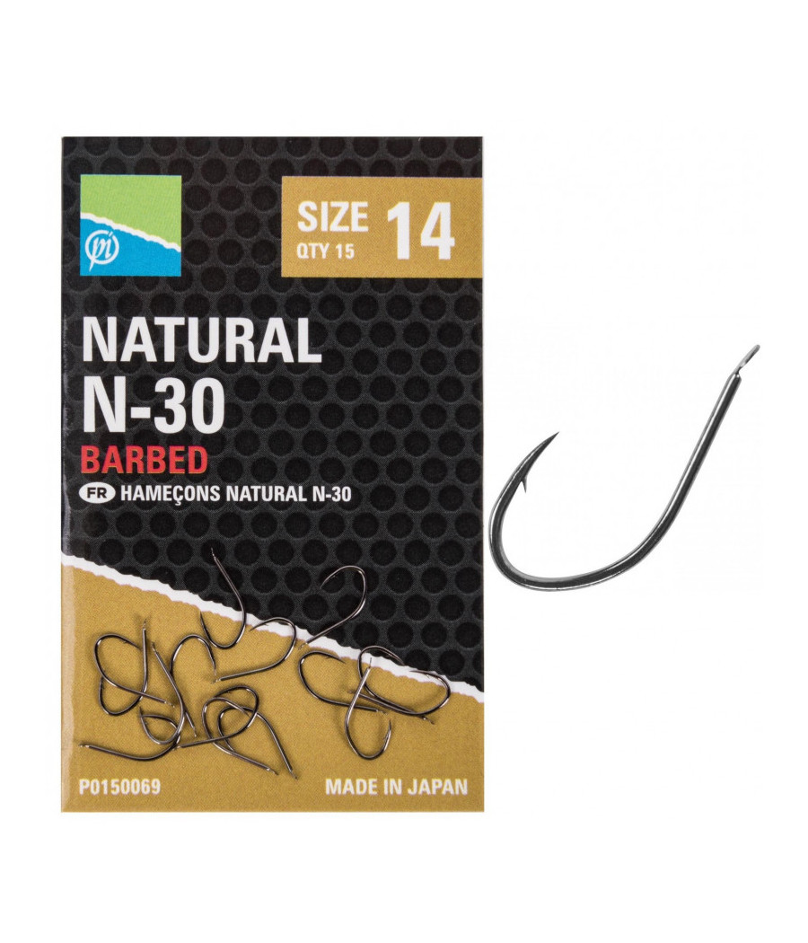 Haczyki Spławikowe Feederowe z Łopatką Preston Natural N-30 roz 10 15szt