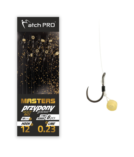 Przypony METHOD FEEDER MASTERS RUBBER 8szt Barbless 12/0,23mm MatchPro