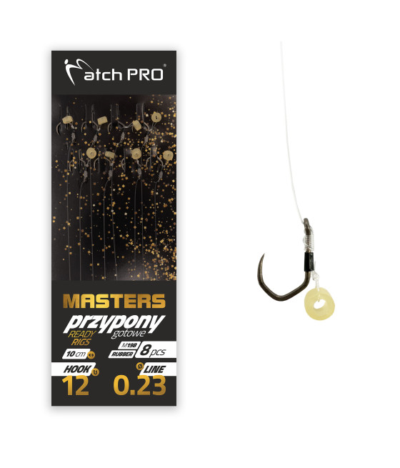 Przypony METHOD FEEDER MASTERS RUBBER 8szt Barbless 14/0,20mm MatchPro