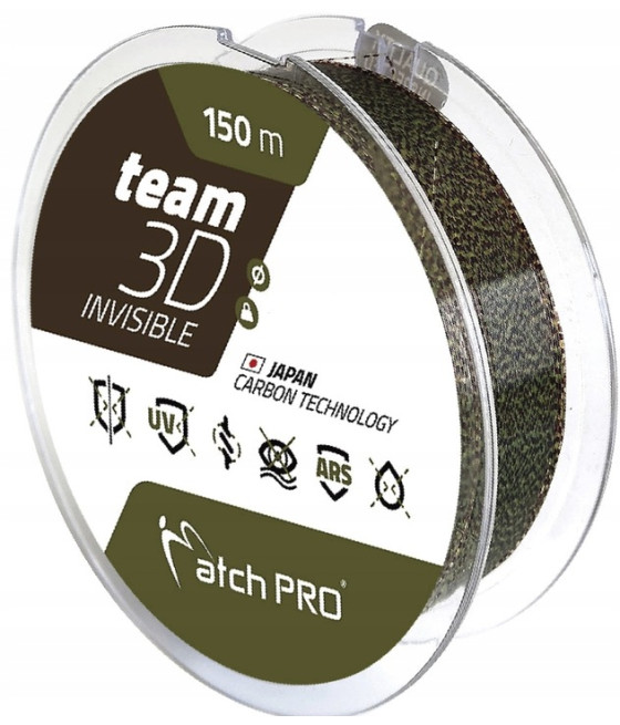 Żyłka Team Matchpro 3D INVISIBLE 150m 0,16mm 4,40kg