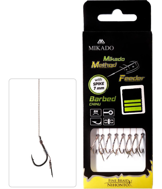 Przypony Mikado Zadziorowe Igła Chinu 10cm roz 4 plecionka 0,16mm