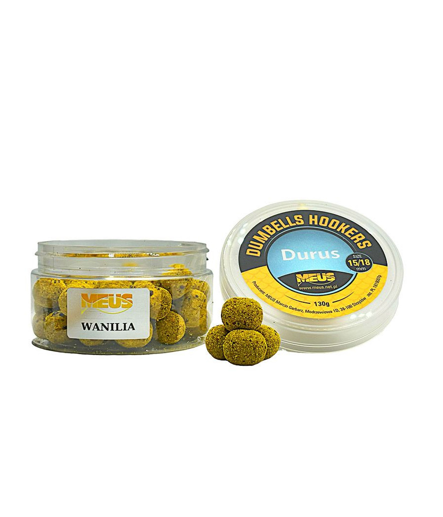 Kulki Dumbellsy Haczykowe 15/18mm WANILIA Tonąca Durus MEUS