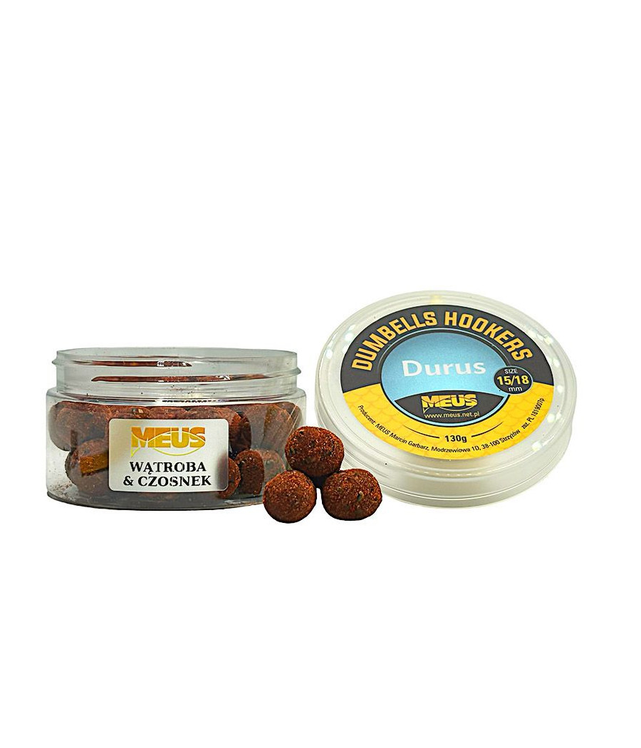 Kulki Dumbellsy Haczykowe 15/18mm WĄTROBA CZOSNEK Tonąca Durus MEUS Kulki Dumbellsy Haczykowe 15/18mm WĄTROBA CZOSNEK Tonąca Durus MEUS