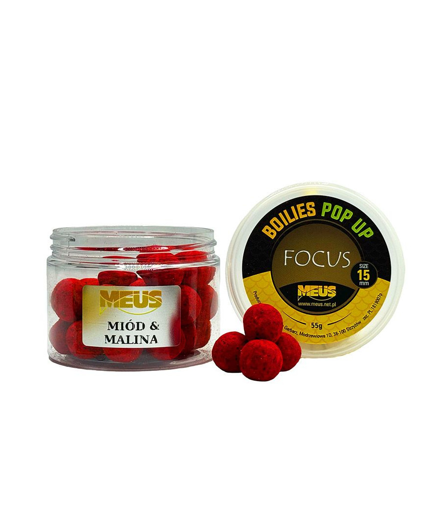 Kulki Haczykowe Pop Up 15mm MIÓD MALINA MEUS Focus