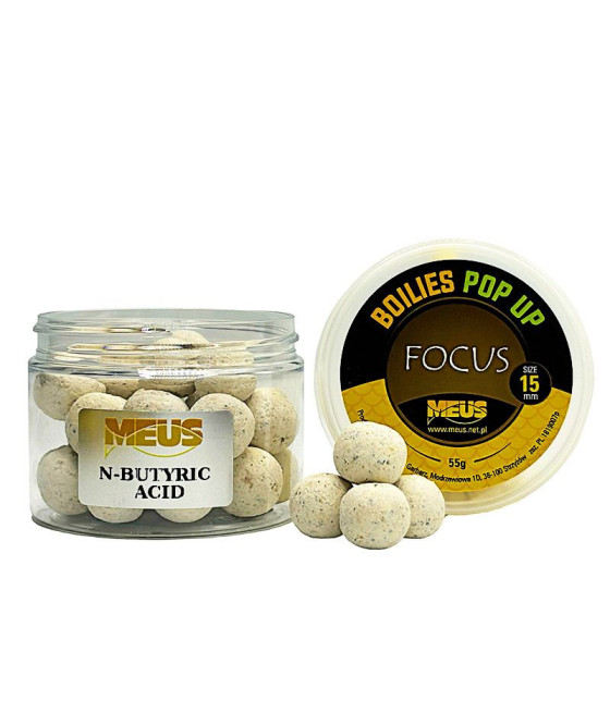 Kulki Haczykowe Pop Up 15mm N-BUTYRIC ACID SKISŁE MASŁO MEUS Focus