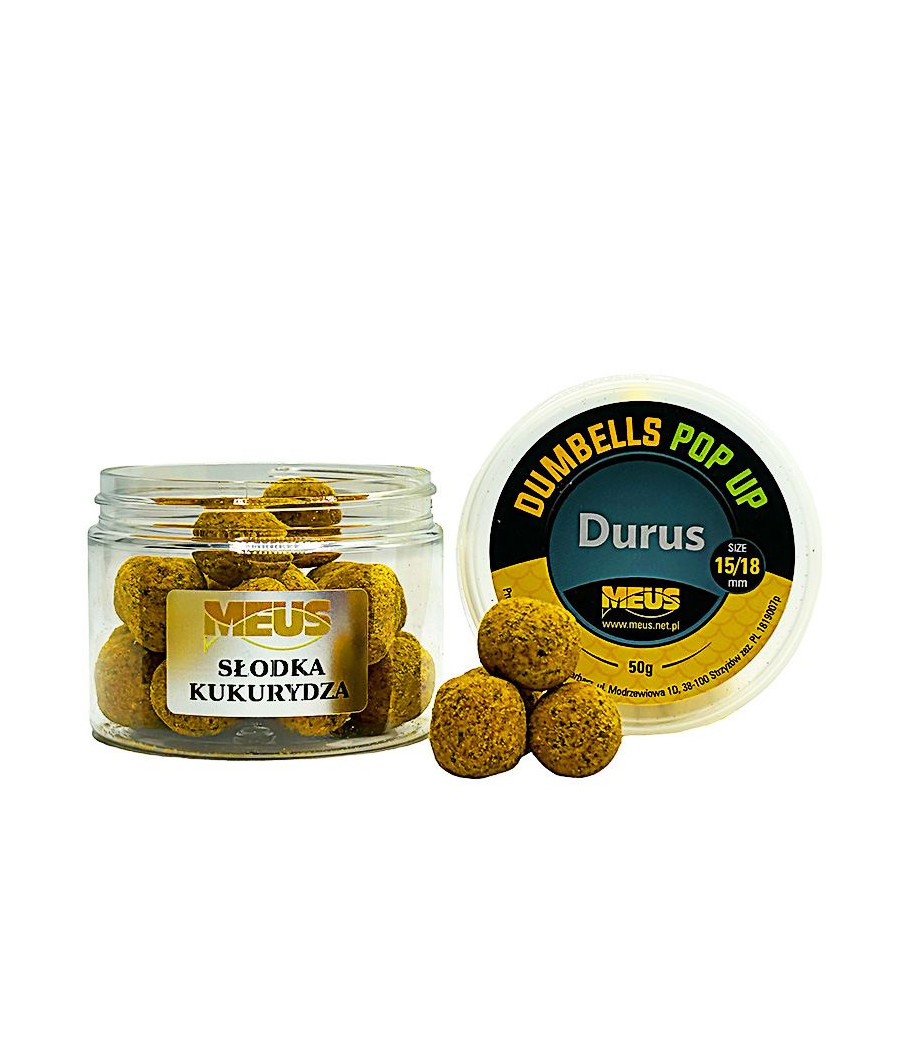 Kulki Dumbellsy Haczykowe 15/18mm SŁODKA KUKURYDZA Pop-Up Durus MEUS