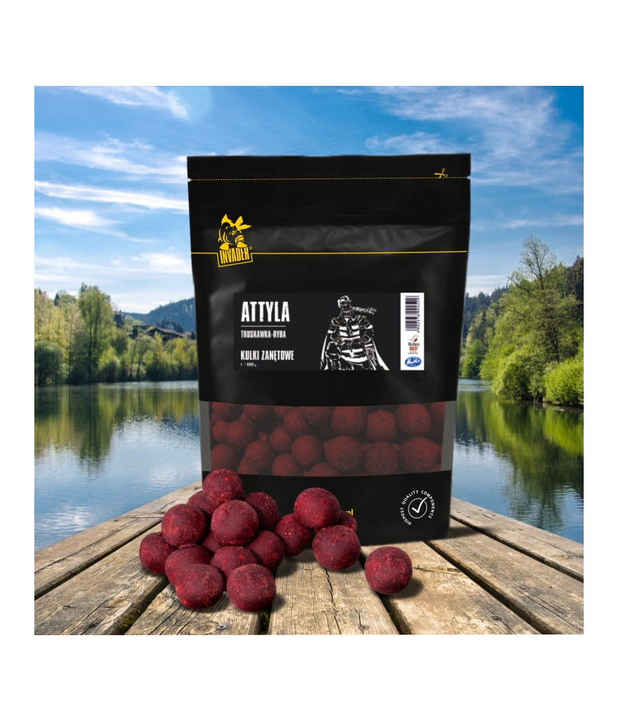 Kulki Zanętowe 20mm Attyla - Truskawka/Ryba - 0,8 kg INVADER