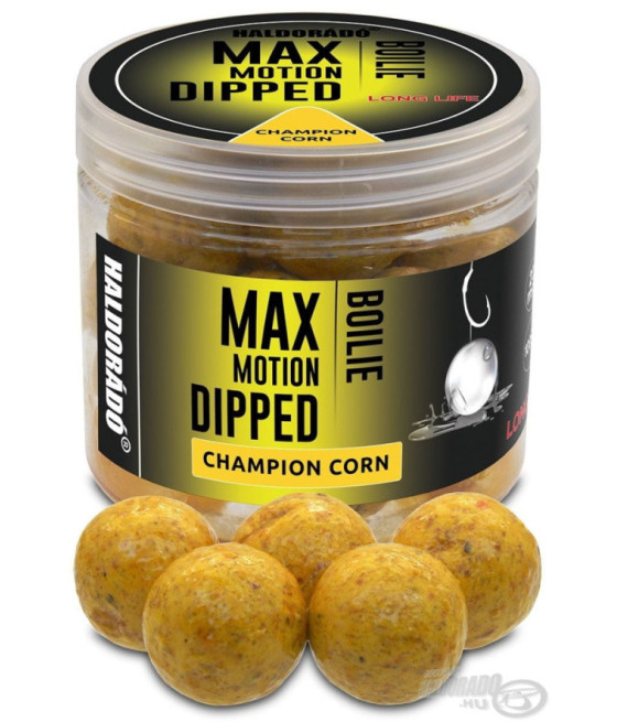 Kulki proteinowe Haldorado Max Motion Dipped Boilie 20mm Champion Corn Kukurydza