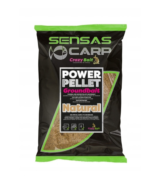 Zanęta SENSAS POWER PELLET Groundbait Natural 2kg