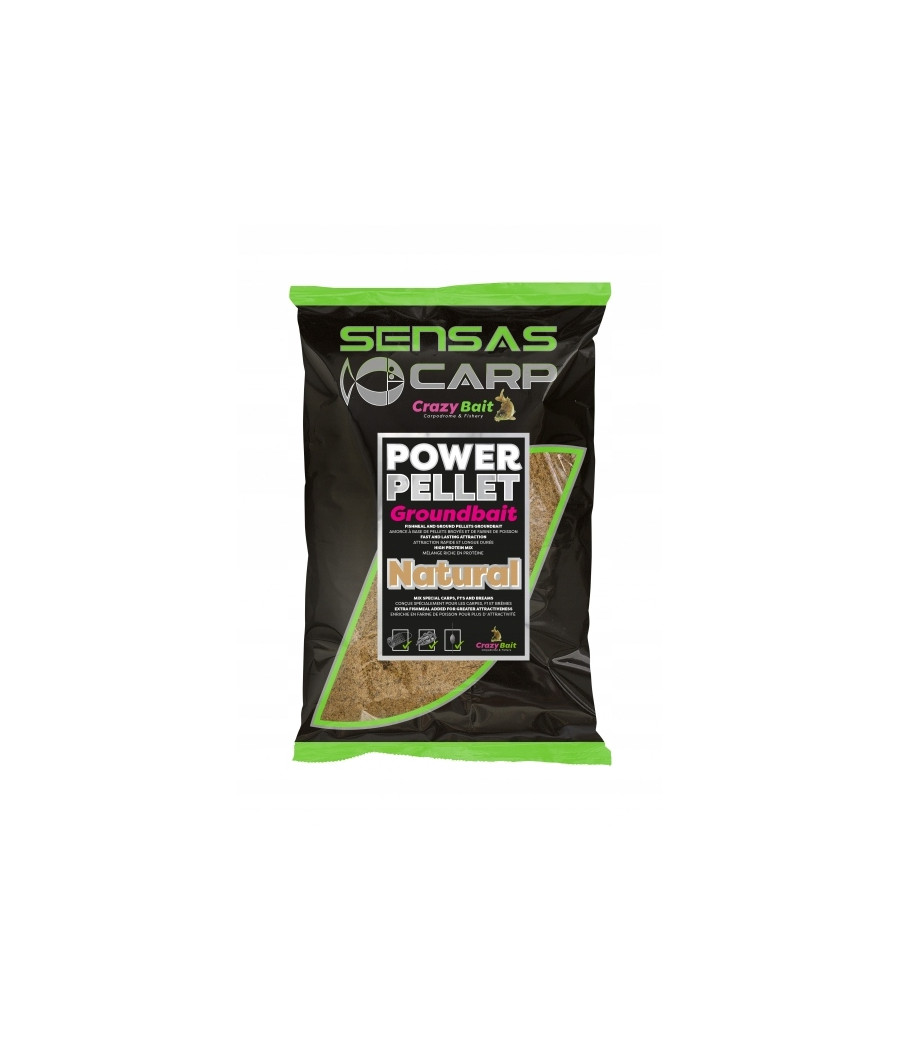 Zanęta SENSAS POWER PELLET Groundbait Natural 2kg Zanęta SENSAS POWER PELLET Groundbait Natural 2kg