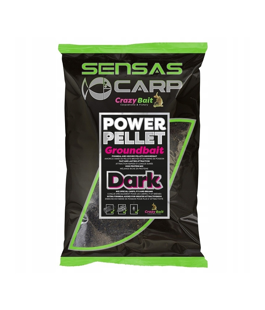 Zanęta SENSAS UK POWER PELLET PLUS Groundbait Dark 2kg Zanęta SENSAS UK POWER PELLET PLUS Groundbait Dark 2kg