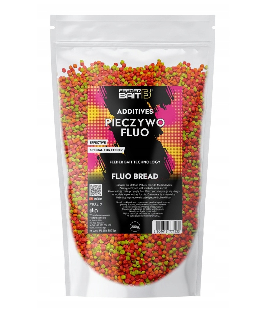Dodatek do zanęt Pieczywo Fluo Feeder Bait 200g Dodatek do zanęt Pieczywo Fluo Feeder Bait 200g