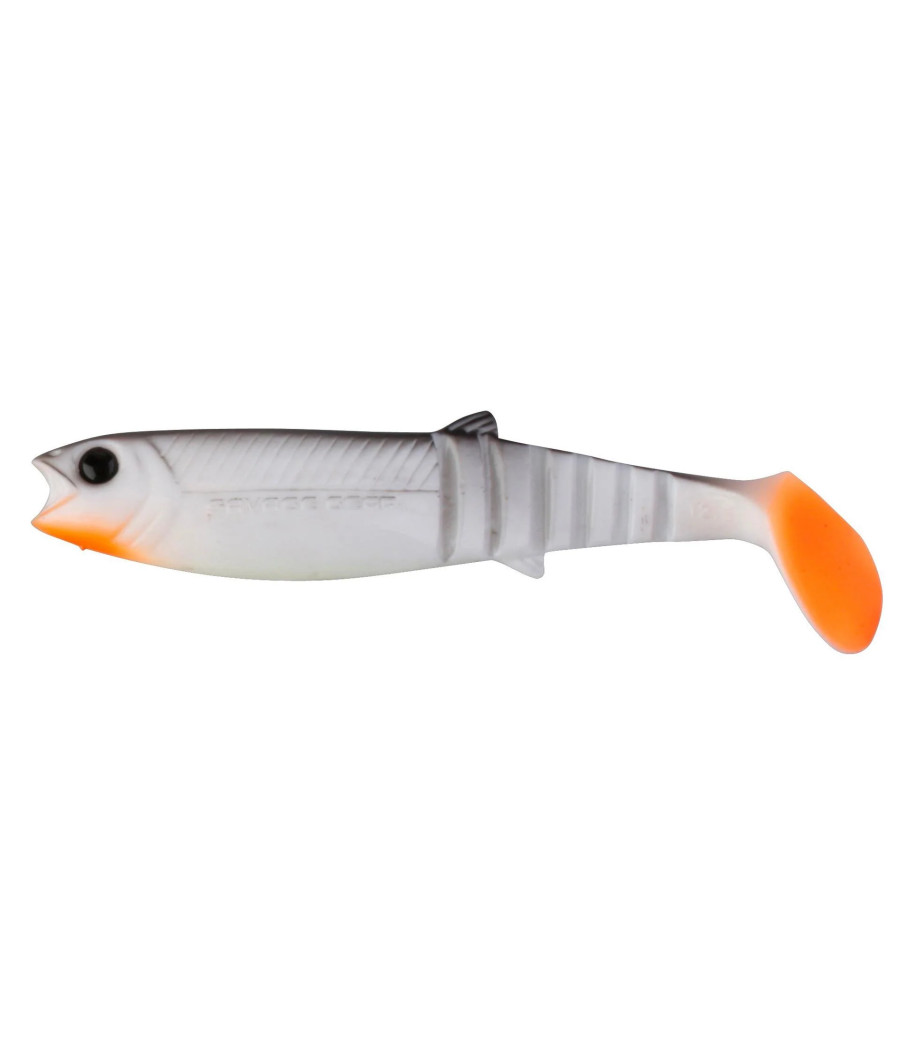 GUMA LB CANNIBAL SHAD BULK 10cm 9g WHITE/BLACK PRZYNĘTA SAVEGE GEAR 1SZT
