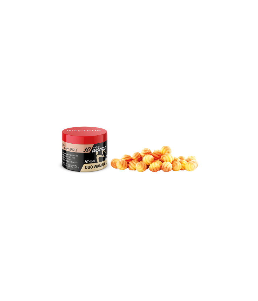 KULKI 3D WORMS WAFTERS DUO VANILLE 10mm 20g MatchPro KULKI 3D WORMS WAFTERS DUO VANILLE 10mm 20g MatchPro