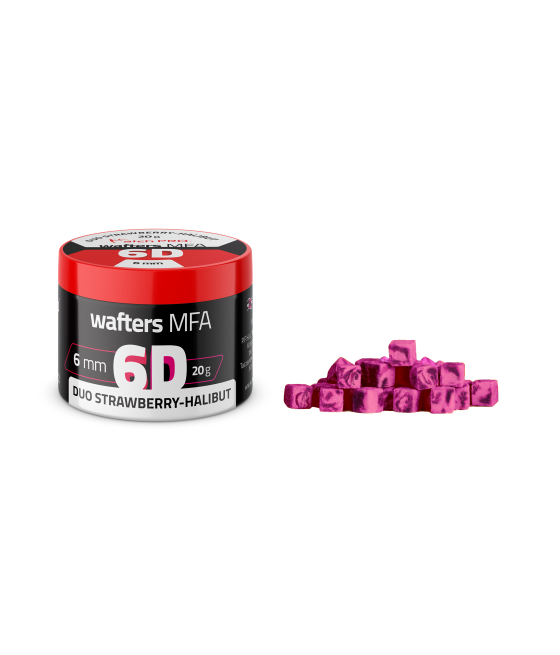 KULKI 6D WAFTERS MFA DUO STRAWBERRY-HALIBUT 6x6mm 20g MatchPro