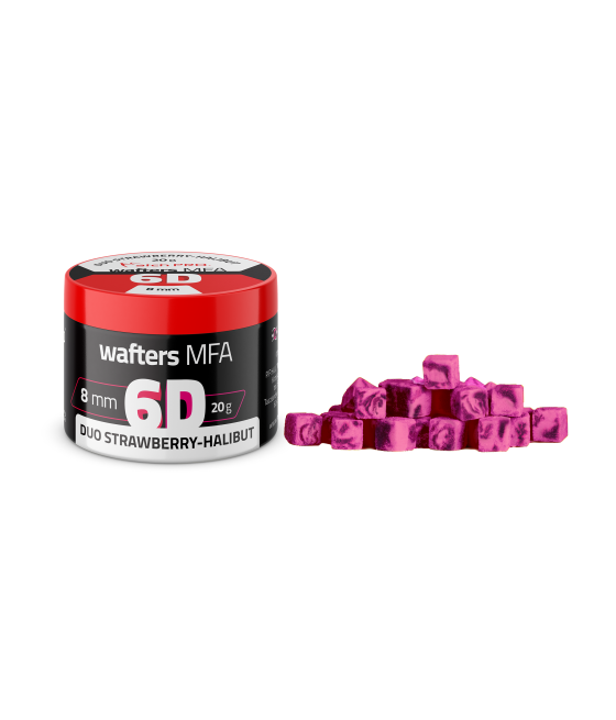 KULKI 6D WAFTERS MFA DUO STRAWBERRY-HALIBUT 6x6mm 20g MatchPro