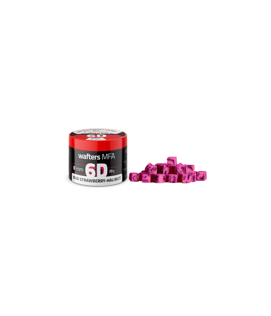 KULKI 6D WAFTERS MFA DUO STRAWBERRY-HALIBUT 8x8mm 20g MatchPro