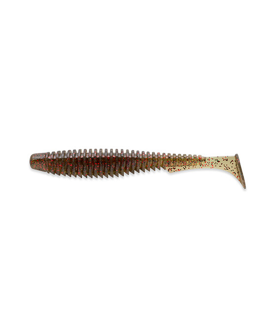 GUMA U-Shad 4" 101mm, KOLOR 045 - Green Pumpkin/Red & Black FISHUP 1SZT