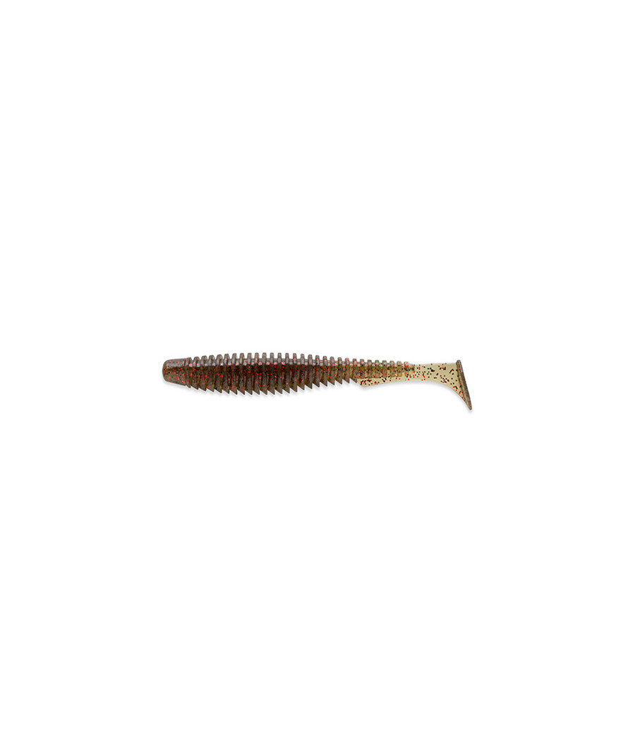 GUMA U-Shad 4" 101mm, KOLOR 045 - Green Pumpkin/Red & Black FISHUP 1SZT