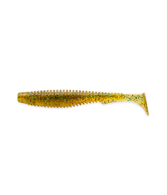 GUMA U-Shad 4" 101mm, KOLOR 036 - Caramel/Green & Black FISHUP 1SZT