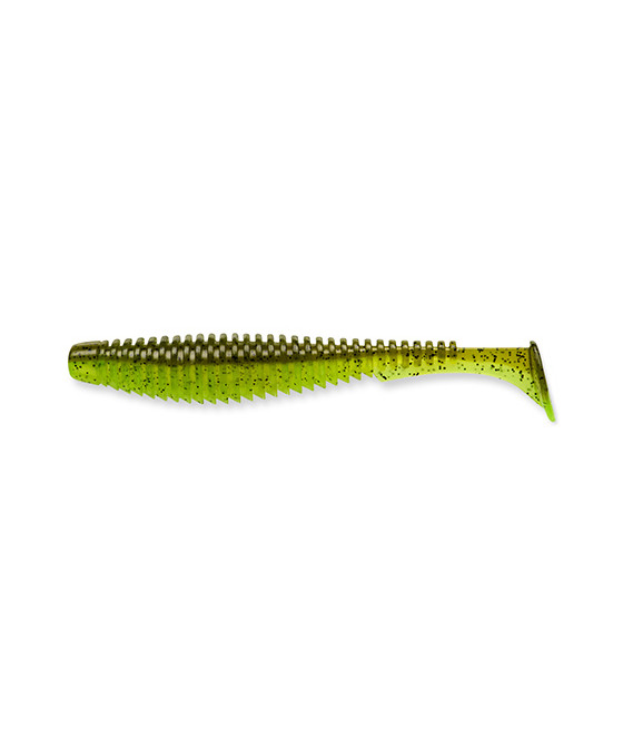 GUMA U-Shad 4" 101mm, KOLOR 204 - Green Pumpkin/Chartreuse FISHUP 1SZT