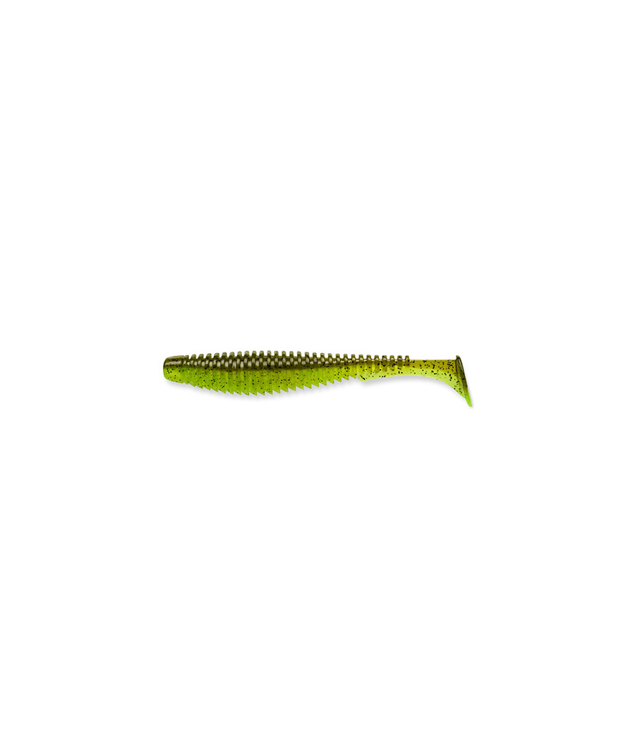 GUMA U-Shad 4" 101mm, KOLOR 204 - Green Pumpkin/Chartreuse FISHUP 1SZT