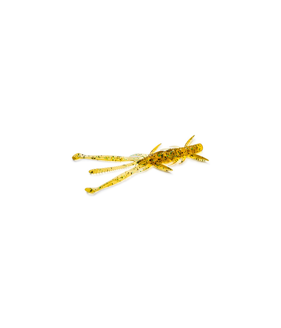 GUMA Shrimp 3",  KOLOR 036 - Caramel/Green & Black FISHUP 9SZT