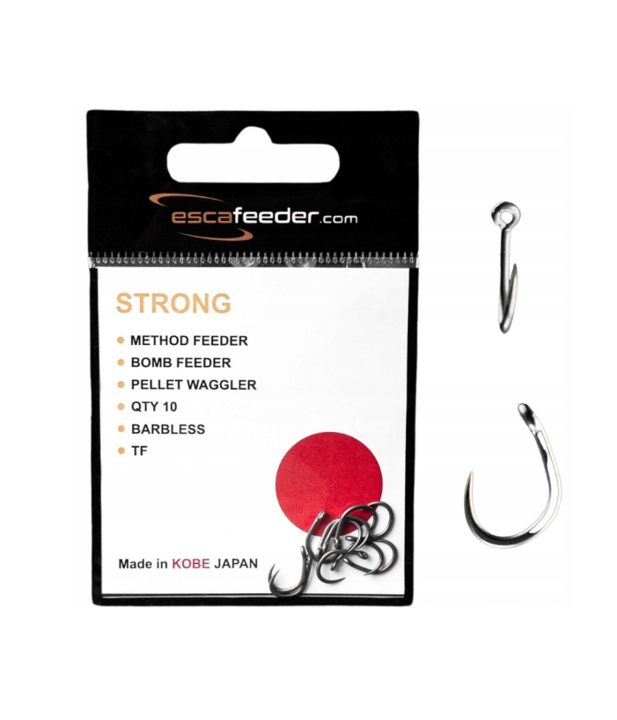 Haczyki Esca Feeder STRONG size 10 bezzadziorowe 10SZT Haczyki Esca Feeder STRONG size 10 bezzadziorowe 10SZT