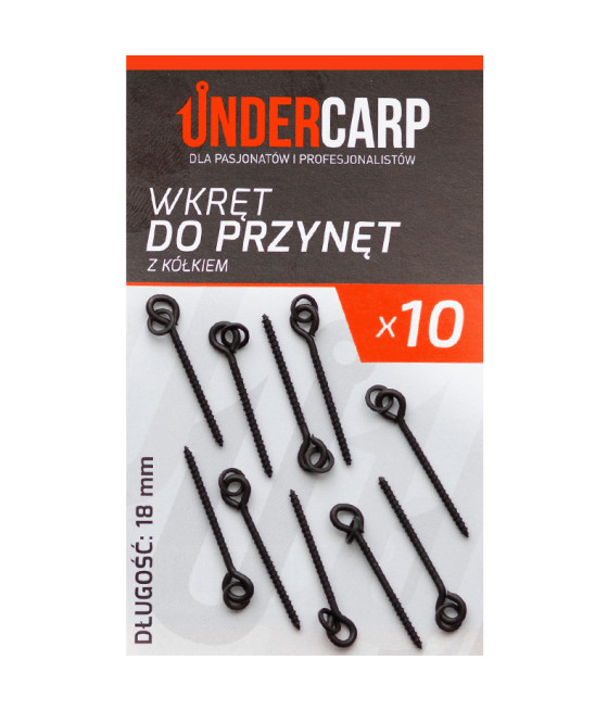 Wkręt do przynęt z kółkiem 18 mm 10szt UnderCarp