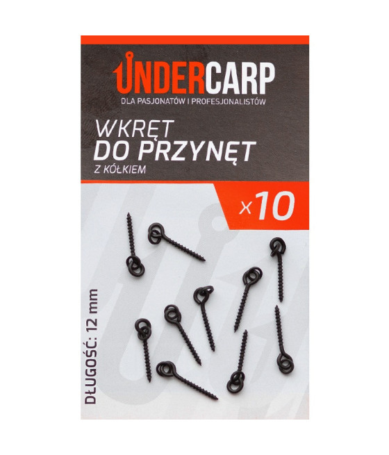 Wkręt do przynęt z kółkiem 12 mm 10szt UnderCarp