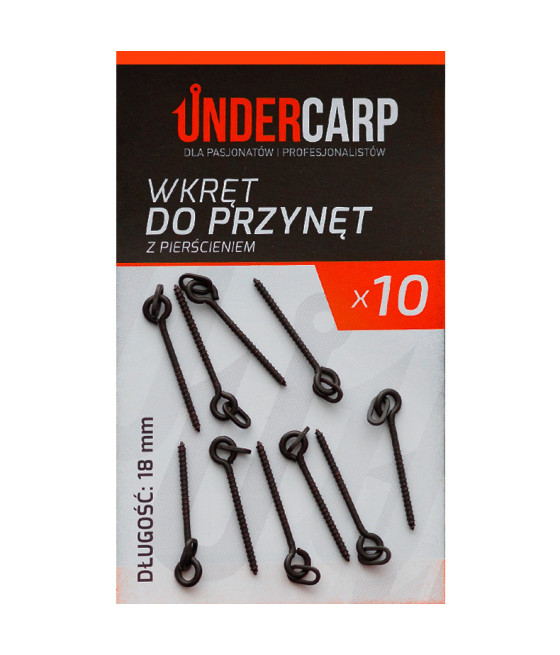 Wkręt do przynęt z pierścieniem 18 mm 10szt UnderCarp