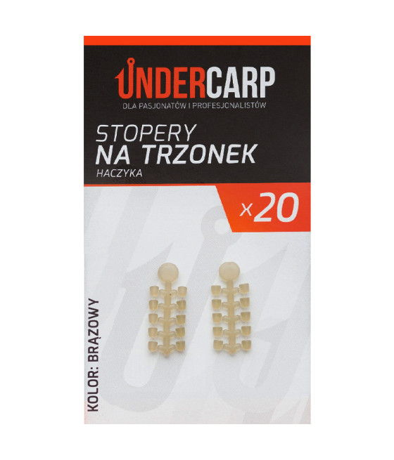 Stopery na trzonek haczyka brązowy 20szt UnderCarp