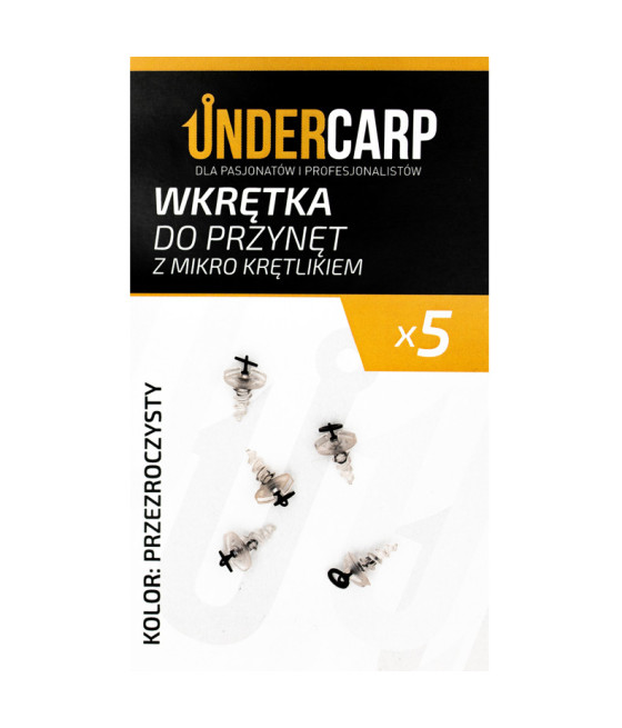 Wkrętka do przynęt z mikro krętlikiem - przezroczysty 5szt UnderCarp