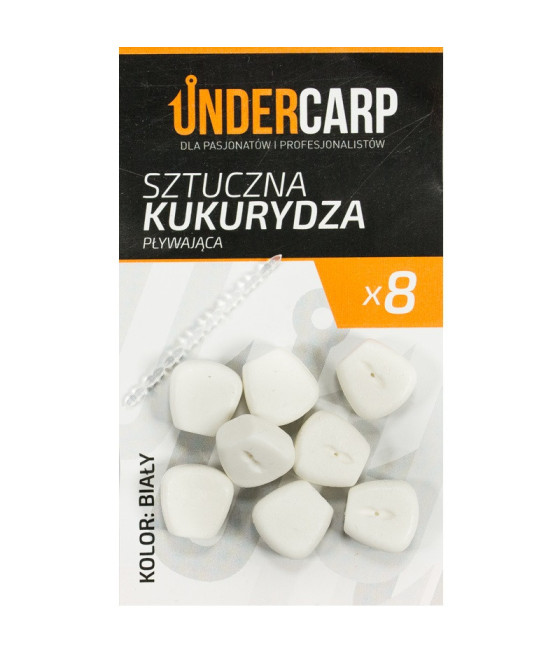 Sztuczna kukurydza pływająca – biała 8szt UnderCarp