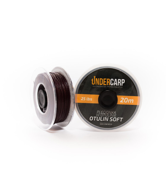 Plecionka przyponowa w otulinie 20 m/25 lbs OTULIN SOFT – brązowa UnderCarp
