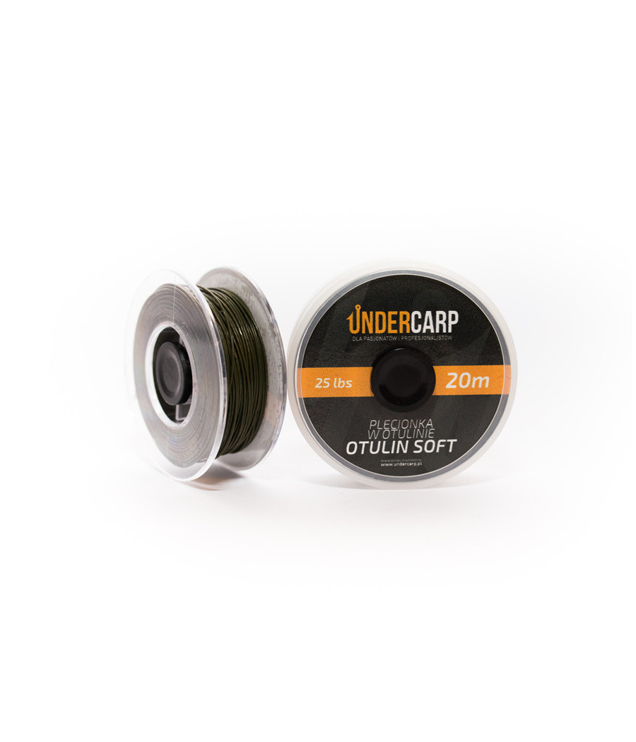 Plecionka przyponowa w otulinie 20 m/25 lbs OTULIN SOFT – zielona UnderCarp