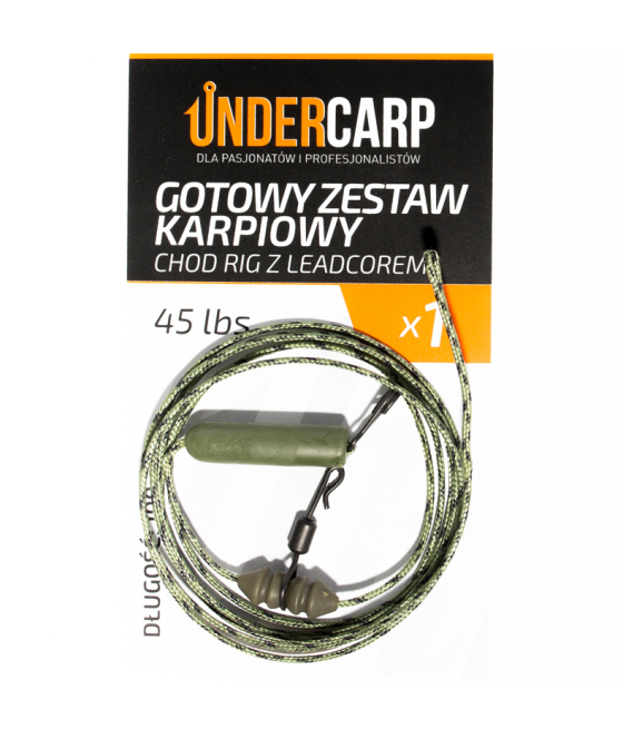 Gotowy zestaw karpiowy Chod Rig z leadcorem 45 lbs / 100 cm zielony UnderCarp
